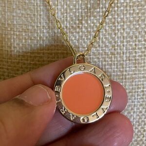 New authentic Bulgari Gold and Orange zipper charm